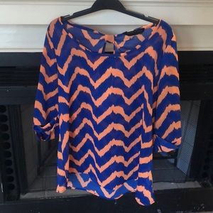 Blue and Orange Chevron Shirt